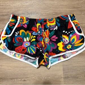 Ingear Women's Athletic Board Shorts Swim Shorts Black with Multicolor Floral